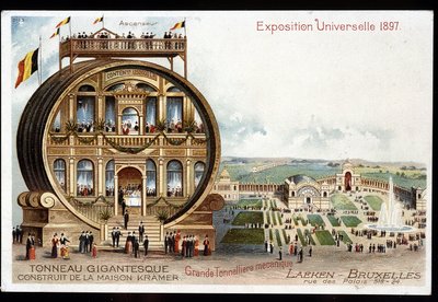 Gigantisk tønde - Maison Kramer - 1897 Verdensudstilling i Bruxelles. af Unknown artist