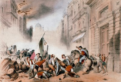 Giuseppe Garibaldi på vej ind i Palermo, 26. maj 1860 (gravering af Unknown artist