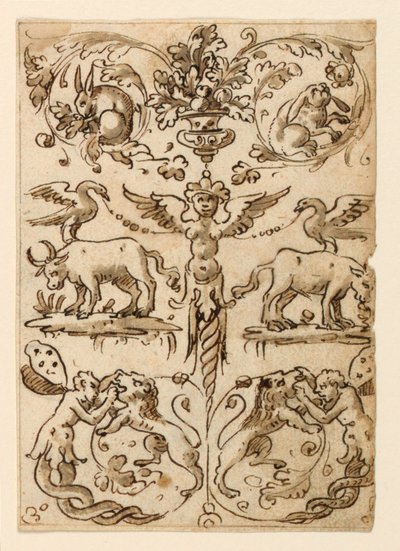 Grotesk panel af Unknown artist