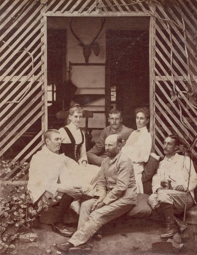 Gruppe taget på Nortekande Bungalow af Unknown artist
