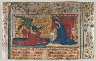 Halvt blad fra et missal: Bebudelsen af Unknown artist