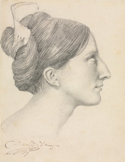 Leder af en kvinde i profil (George Sand) af Unknown artist