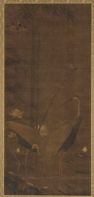 Hejrer, Lotus og Bambus af Unknown artist
