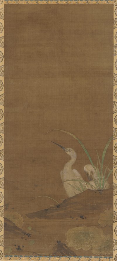 Hejrer og vandplanter af Unknown artist