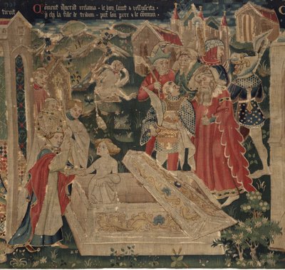 Historien om Saint Piat og Saint Eleuthère, Scene 12: Opstandelsen af stammens datter af Unknown artist