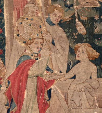 Historien om Saint Piat og Saint Eleuthère, Scene 12: Opstandelsen af ​​tribunens datter Detalje. af Unknown artist