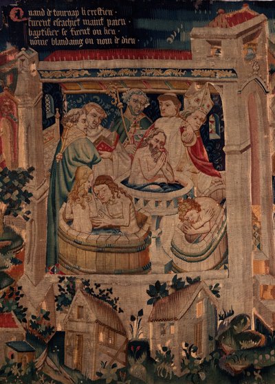 Historien om Saint Piat og Saint Eleuthère, Scene 7 dåb af de eksilkristne af Unknown artist