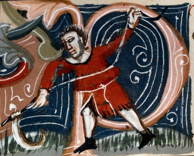 Havebrug: græsslåning af urter. Detalje. Manuskriptside (MS.s.vi) "" Agrarian Treat "" af Pietro de Crescenzi (Crescent Stone eller Crescens Stone) (1233-1320) 14. århundrede Cesena, Biblioteca Malatestiana af Unknown artist