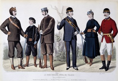 Jagttøj, ""Le Journal des tailors"" af Unknown artist