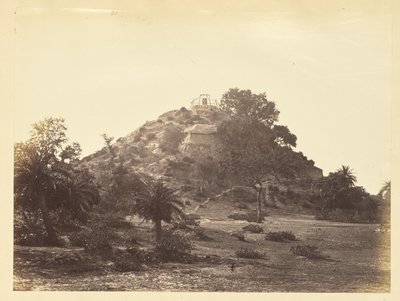 [Hytte på en bjergskråning, Indien] af Unknown artist