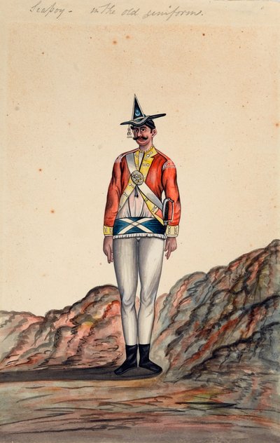 Indisk officer, bengalsk hær, 1805 ca af Unknown artist