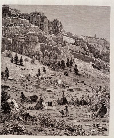 Indisk lejr i Kaibab-skoven, USA - i "Tour du Monde" af Unknown artist