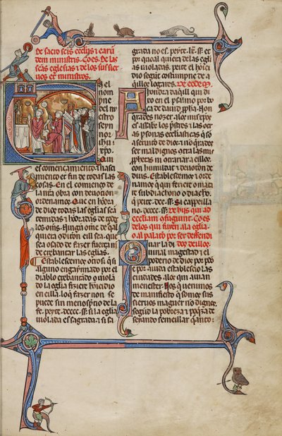 Initial E: En præst, der fejrer messe af Unknown artist