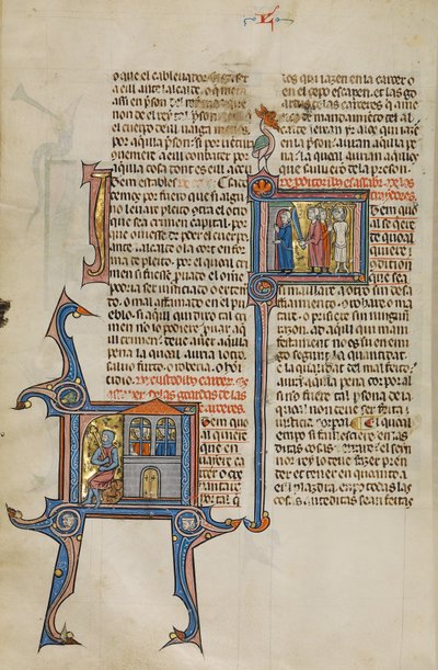 Initial I: To mænd i fængsler; Initial I: To mænd dræber to andre mænd med et sværd og ved hængning af Unknown artist