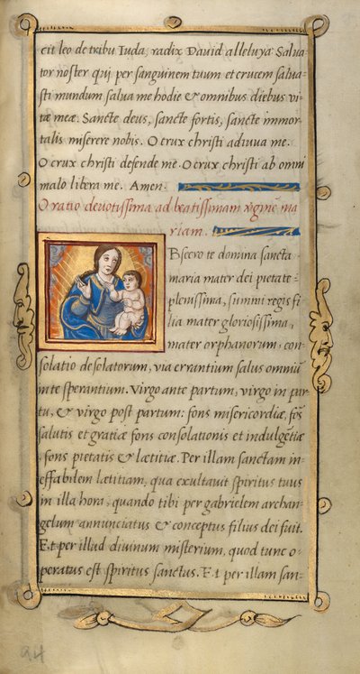 Initial O: Jomfruen og barnet af Unknown artist