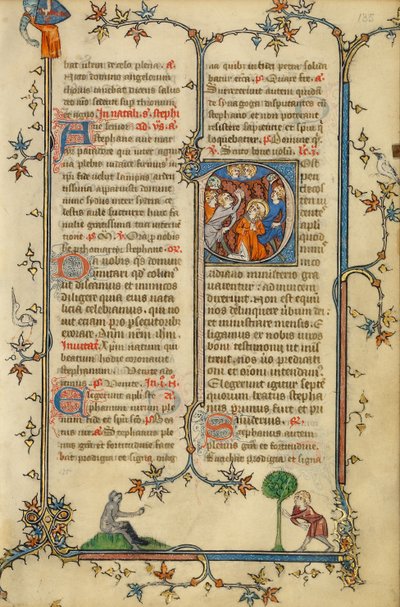 Initial P: Steningen af Sankt Stefan af Unknown artist