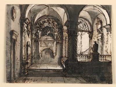 Kirkebygningens indre af Unknown artist