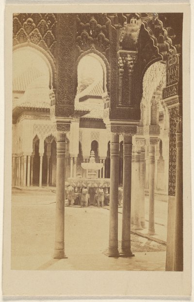 [Interiørbillede af søjler, Alhambra]. af Unknown artist