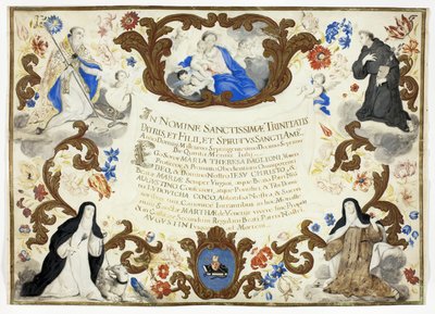 Investiturbevis for søster Maria Theresa Baglioni af Unknown artist