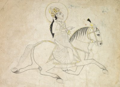 Jai Singh III af Jaipur (r. 1818-1835) Ridning af Unknown artist