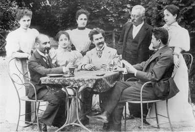 Johann Strauss i kredsen af kammerater i Ischl af Unknown artist