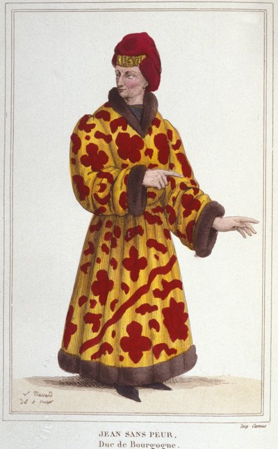 Johannes uden frygt (1371-1419), hertug af Bourgogne. Stik af 1830 af Unknown artist