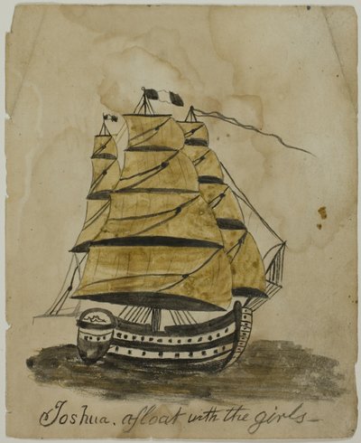 Joshua flyder med pigerne af Unknown artist