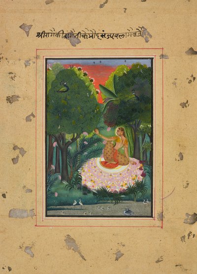 Kamod Ragini, folio fra en <em>Ragamala</em> af Unknown artist