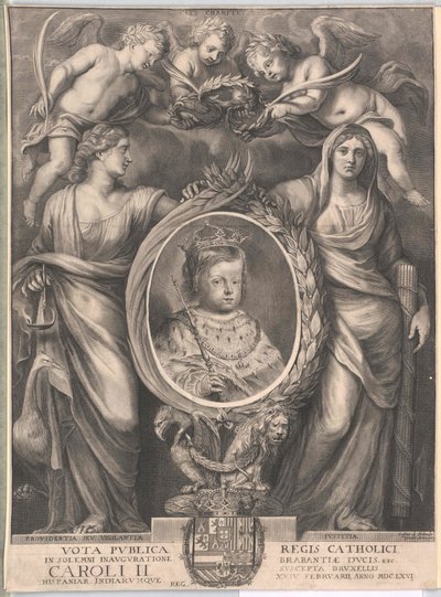 Kongen af Spanien Karl II (print) af Unknown artist