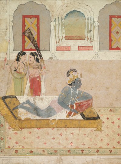 Krishna venter på Radha af Unknown artist