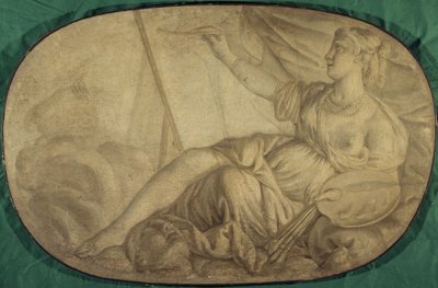 La Peinture (allegori, dekorativt maleri til Hôtel La Rivière i Canillac) af Unknown artist