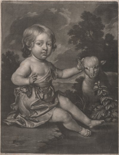 Dame (barn med lam) af Unknown artist