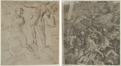 Laocoön (recto); Slaget ved Milvian Bridge (fragment) (verso) af Unknown artist