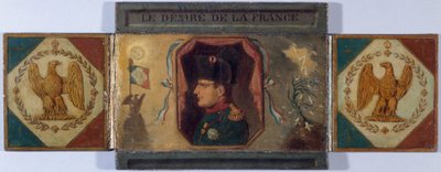 "Le Désiré de la France". Portræt af Ludvig XVIII og skjult portræt af Napoleon, ca. 1815 (olie på lærred, monteret på pap) af Unknown artist