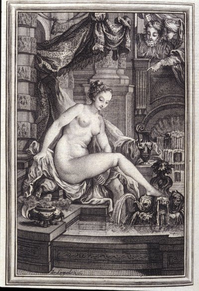 Kong Candaules og mesteren til højre - i "Fortællinger og noveller på vers" af Jean La Fontaine. 1762. af Unknown artist