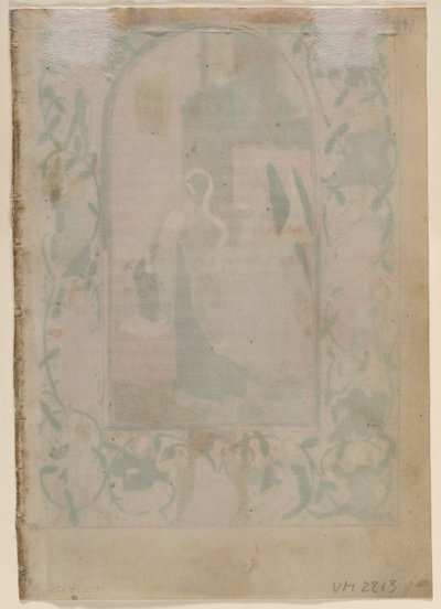 Blad fra en timebog: Blank (verso) af Unknown artist