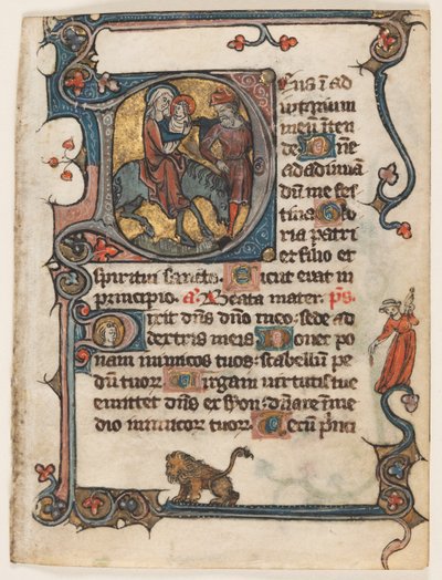 Blad fra en timebog: Indledende D: Flyvning til Egypten (2 af 2 udskårne blade) af Unknown artist