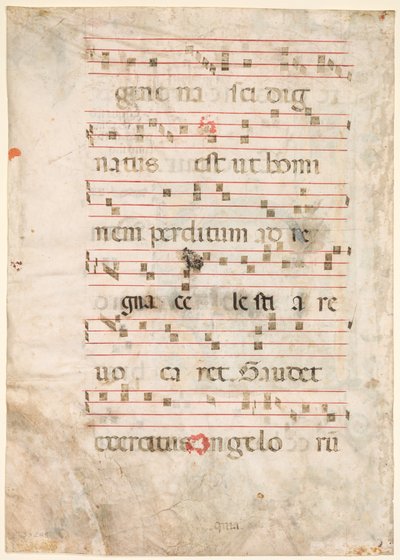 Leaf from an Antiphonary: Musik (verso) af Unknown artist