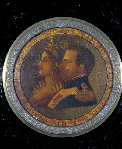 Låg af snusdåse med portrætter af Napoleon I og Josephine. Milano, Risorgimentos museum af Unknown artist