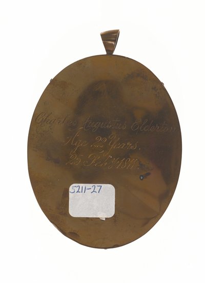 Løjtnant Charles Augustus Elderton (1789-1841), 9. Madras Native Infantry, 25. februar 1811 (miniature på elfenben) af Unknown artist