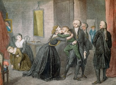 Ludvig XVII blev skilt fra sin mor Marie Antoinette den 3. juli af Unknown artist