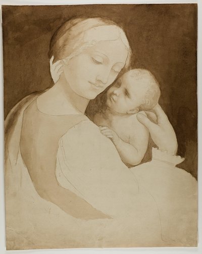 Madonna med barn (recto) og fragment af kvindetorso (verso) af Unknown artist