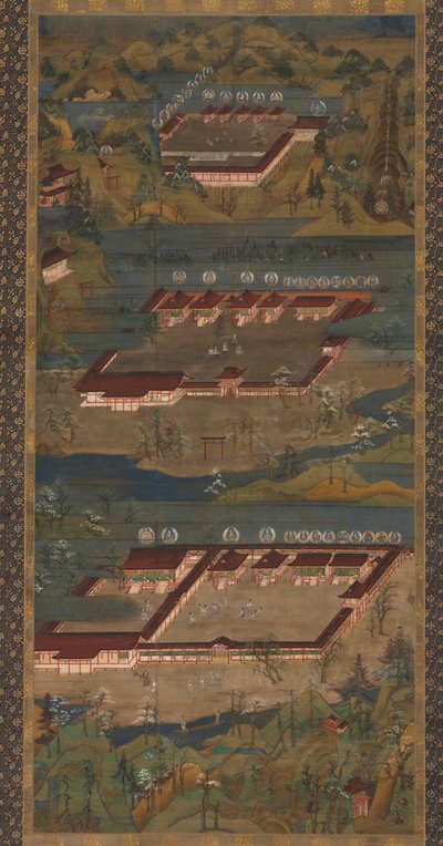 Mandala af de tre helligdomme ved Kumano af Unknown artist