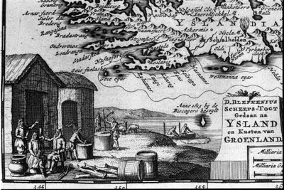 Kort over Island og repræsentation af dets indbyggere - i "" Kort over moderne rejseplaner og rejser"" af Unknown artist