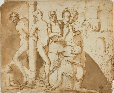 To helgeners martyrium af Unknown artist