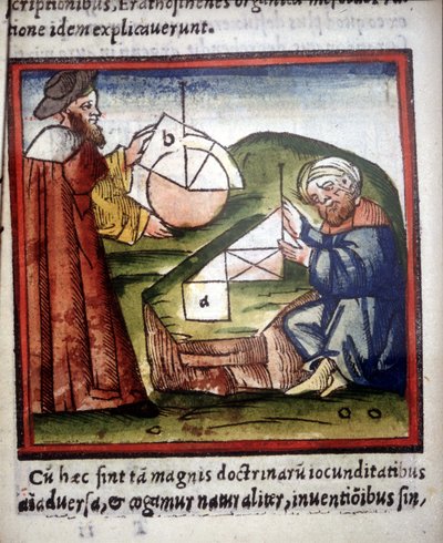 Matematikere. 15. århundredes manuskript. af Unknown artist