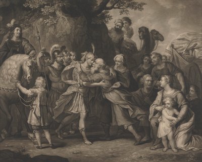Jakobs og Esaus møde af Unknown artist
