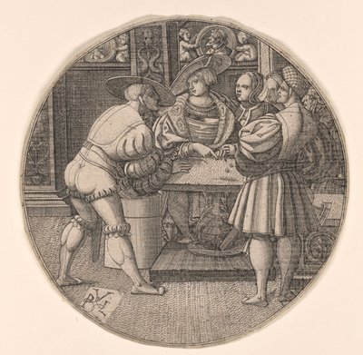 Mænd, der spiller terninger af Unknown artist