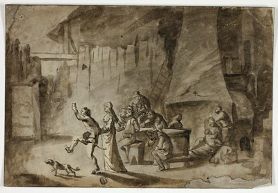 Mænd og kvinder i værtshus af Unknown artist