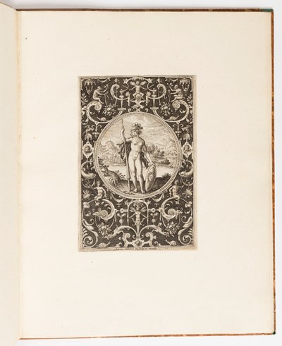 Minerva, tallerken fra en suite af 6 ornamentale designs med Judgment of Paris af Unknown artist